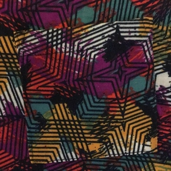 Lularoe Multi Color Abstract Star Print Size XS Carly Style Dress - Picture 7 of 8